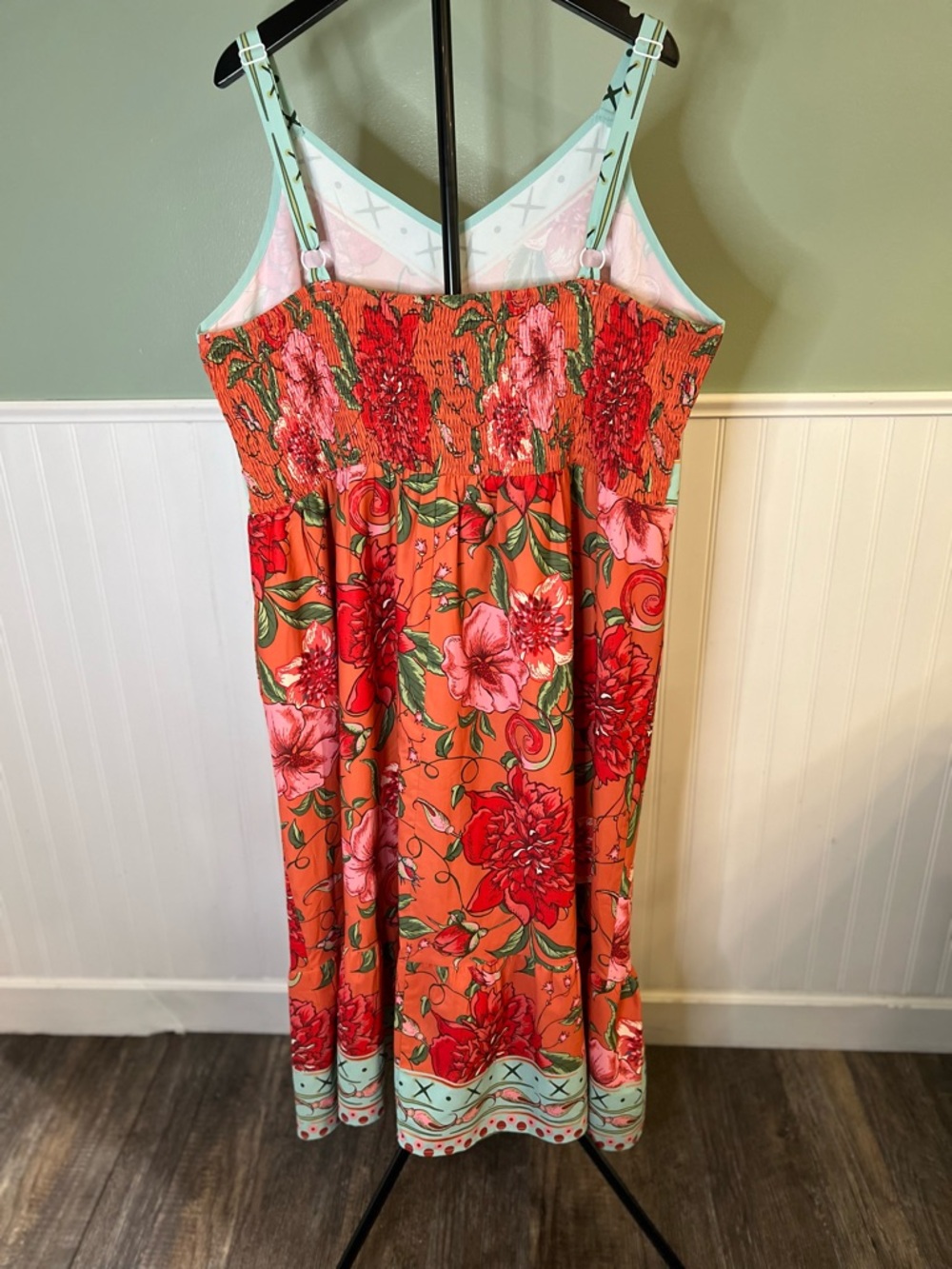 BloomChic Pink Maxi Dress with Coral and Light Turquoise Accents. Size 18/20 - Picture 2 of 11
